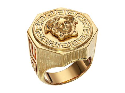 versace medusa greca ring.